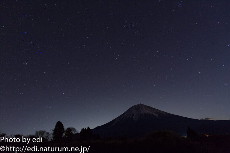 富士山と星空