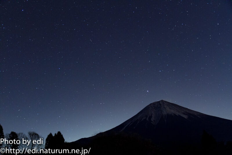 富士山と星空